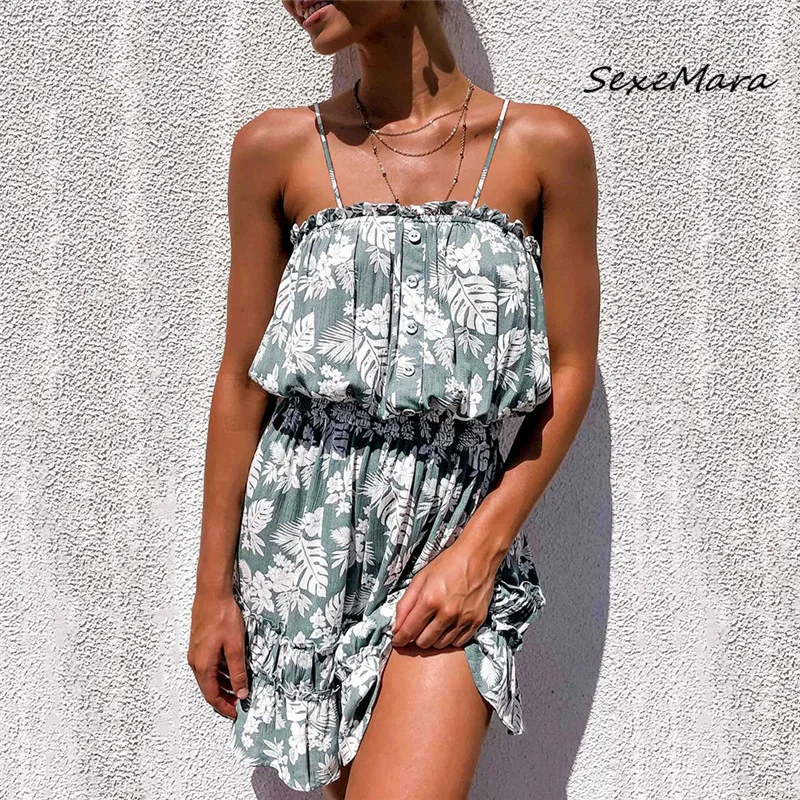 

Богемное мини-платье, сексуальные пляжные летние женские платья, Элегантное повседневное платье с принтом 2022