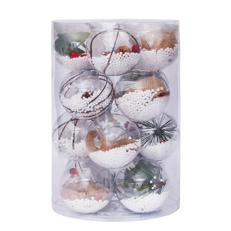 

Christmas Transparent Plastic Christmas Decorations Ball Clear Bauble Ornament Gift Present Box Decoration Adornos Navidad 2022