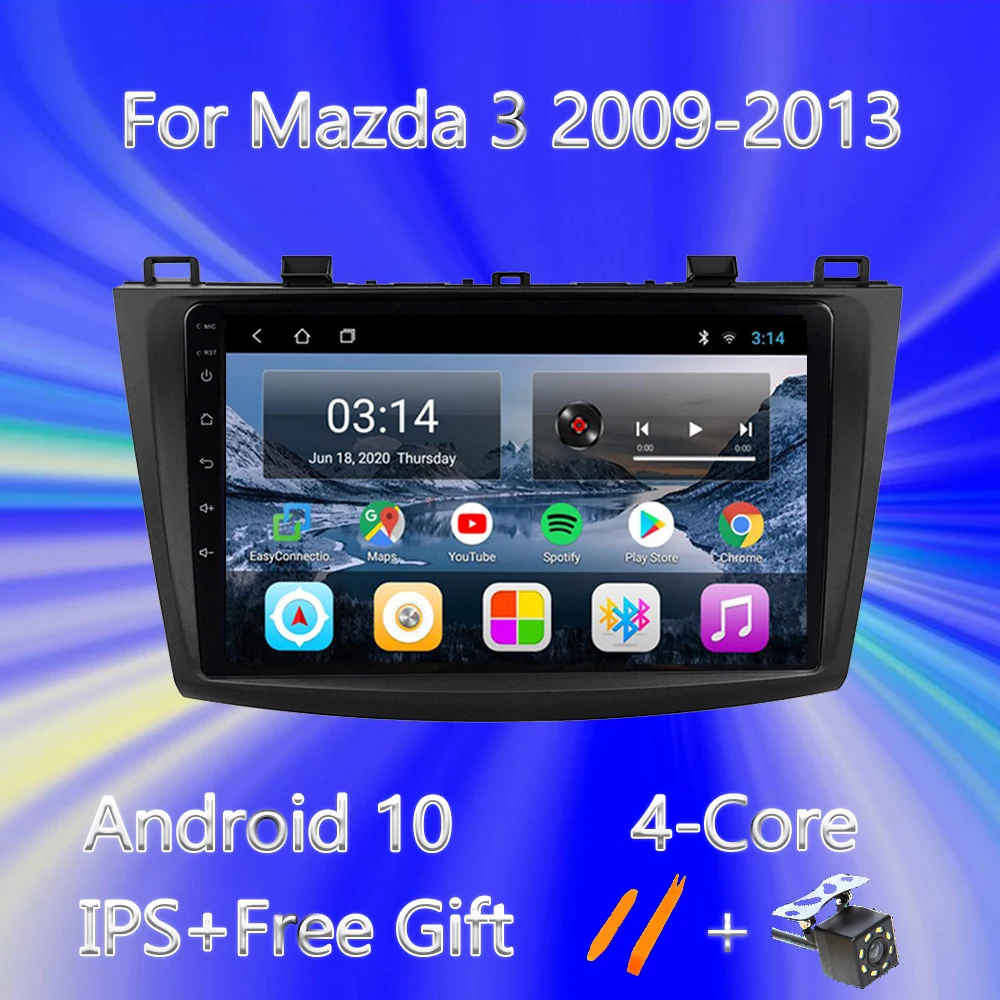 Автомобильный DVD GPS Радио стерео для Mazda 3 2009-2013 Android 10 0 четырехъядерный 2 Гб 32 ПЗУ RAM