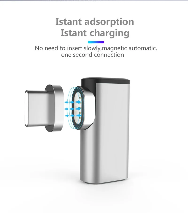 

PD 87W Magnetic USB Type C Adapter For Macbook Samsung 90 degree QC4.0 Fasting Charging USBC Connector Type-c Female Converter