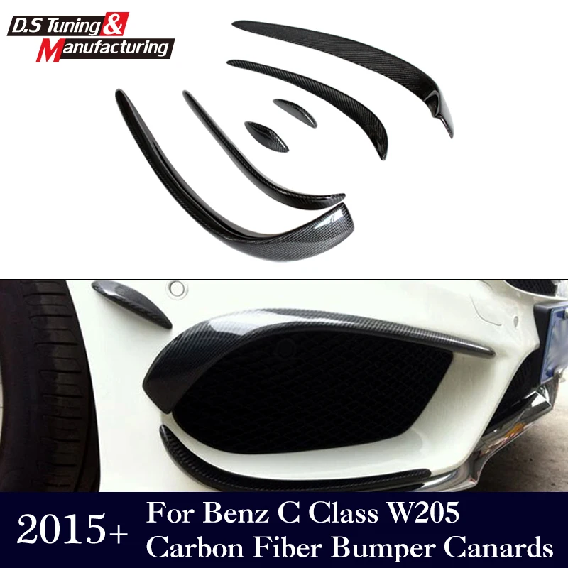 for C class w205 s205 car front bumper lip canards splitter cups with New package sports edition 2015 + | Автомобили и мотоциклы