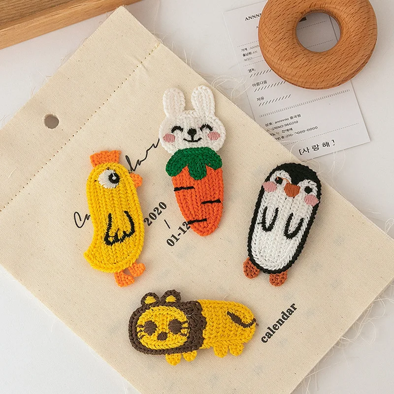 

Children Cute Cartoon Rubber Bands Hairpins Girls Lovely Hair Clips Kids Hair Bands Hair Accessories Gift Sweet Knitting Hairpin