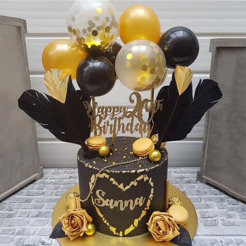 Свадебные украшения торта Топпер 5 дюймов воздушный шар &quotКонфетти&quot кекс Флаги