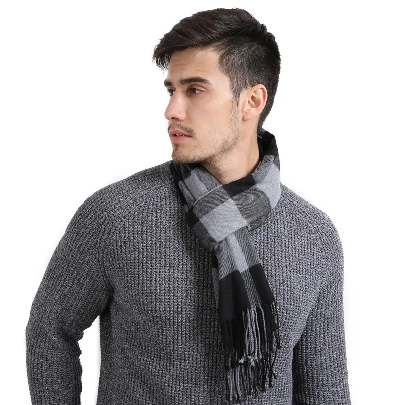 Sparsil зимний мужской кашемировый шарф в стиле пэчворк мягкое мужское одеяло