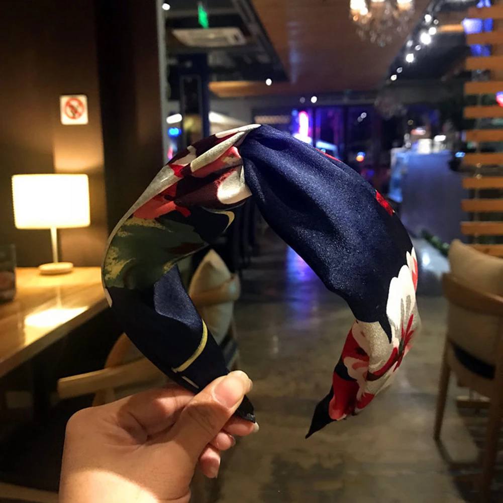

Women Summer Autumn Headband Vintage Cross Knot Elastic Hair Bands Soft Solid Girls Hairband Hair Accessories Korean Fashion