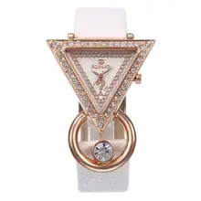 Dropshipping Women Watches Top Brand Luxury Diamond Wrist Watch for Women Glitter Leather Triangle L