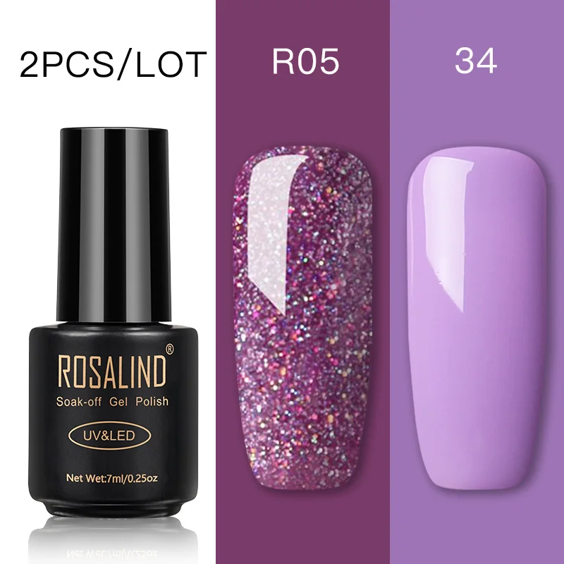Set 7 ROSALIND Гель-лак для ногтей набор художественный Гель-лак для ногтей Набор для маникюра впитывающий белый праймер Полупостоянный УФ-гель Гибридный лак - Цвет: Set 7