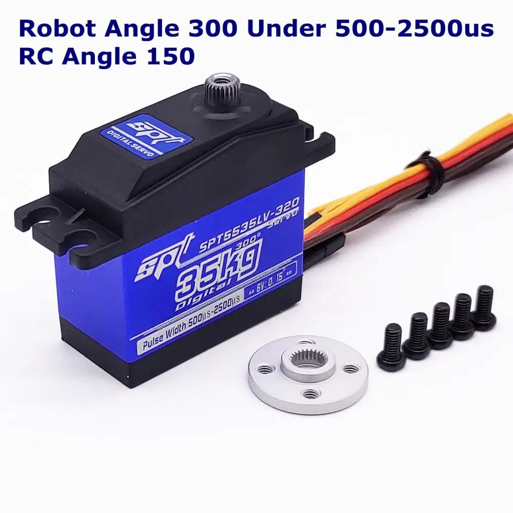 SPT5435LV SPT5535LV 35 кг большой крутящий момент цифровой стандартный сервопривод водонепроницаемый для 1:8 1:10 RC автомобиль альпинист самолет металлический чехол - Цвет: 35kg Angle 300