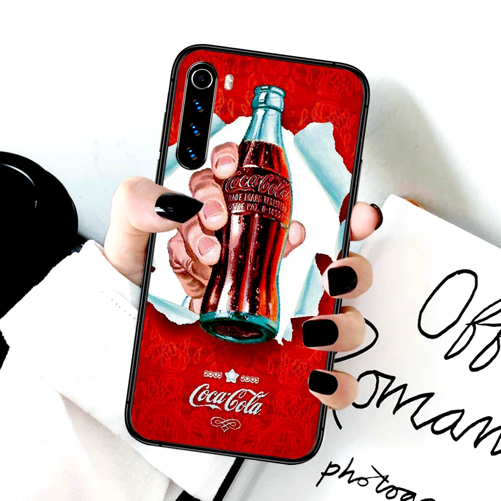 

Soda Cola Phone Case For Xiaomi Redmi Note 7 8 8T 9 9S 4X 7 7A 9A K30 Pro Ultra black Coque Luxury Shell Silicone Funda 3D