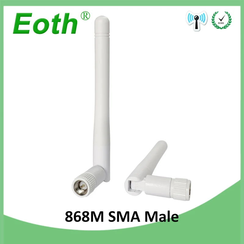 EOTH 20 шт. 868 МГц антенна 3dbi sma папа 915 lora pbx iot модуль lorawan сигнальный приемник с
