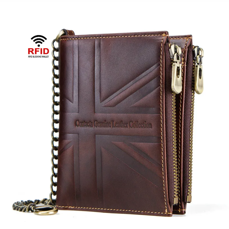 Модный тисненый винтажный кожаный кошелек Crazy Horse модный короткий мужской
