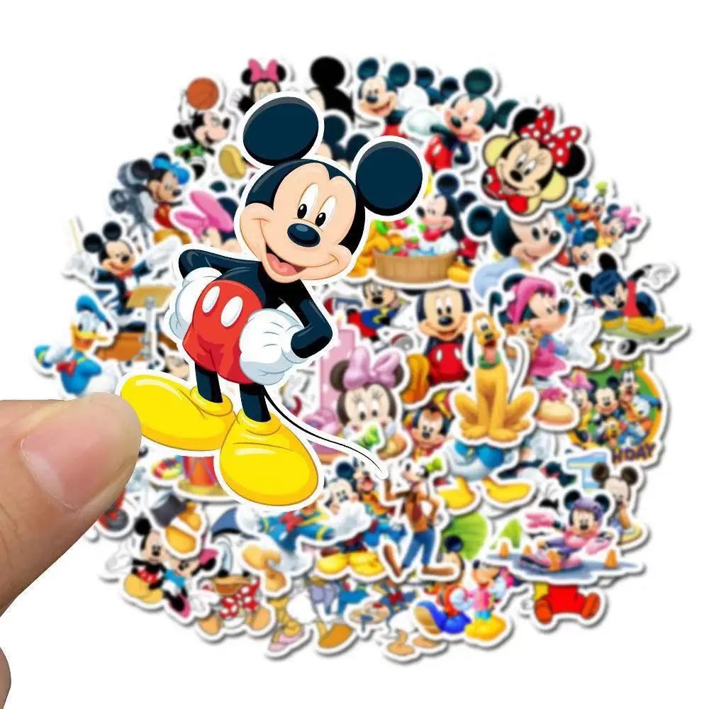 Protector solar impermeable con dibujos animados de Mickey para ni&ntilde;os, pegatina para coche, equipaje, guitarra, cuaderno, carrito, regalo, 10/50 Uds.-3