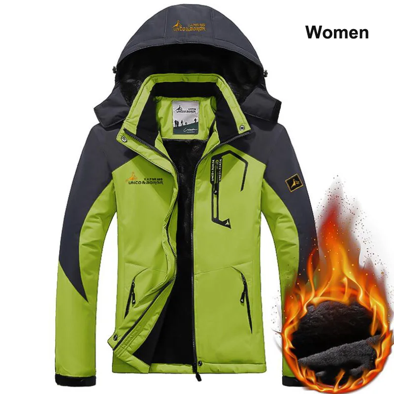 Women light green Зимняя мужская куртка, толстая ветрозащитная парка с капюшоном, мужские куртки и пальто, ветровка для улицы, водонепроницаемая куртка, 6XL Jaqueta masculina - Цвет: Women light green