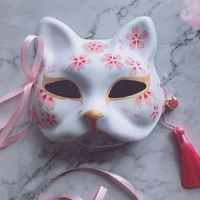 2021 new pink cherry fox series tassel bell half face cosplay mask dance party props for woman