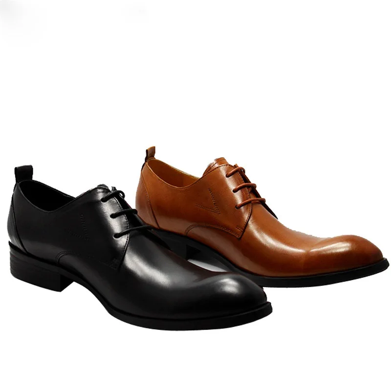 

Italian Lace Up Men Dress Shoes Business Wedding Genuine Leather Mens Oxford Shoes Classic Waxing Process Men Formal Shoes G102