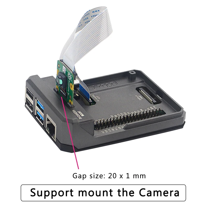 Аргон Нео Raspberry Pi 4 Чехол Алюминиевый металлический корпус скользящий Магнитный