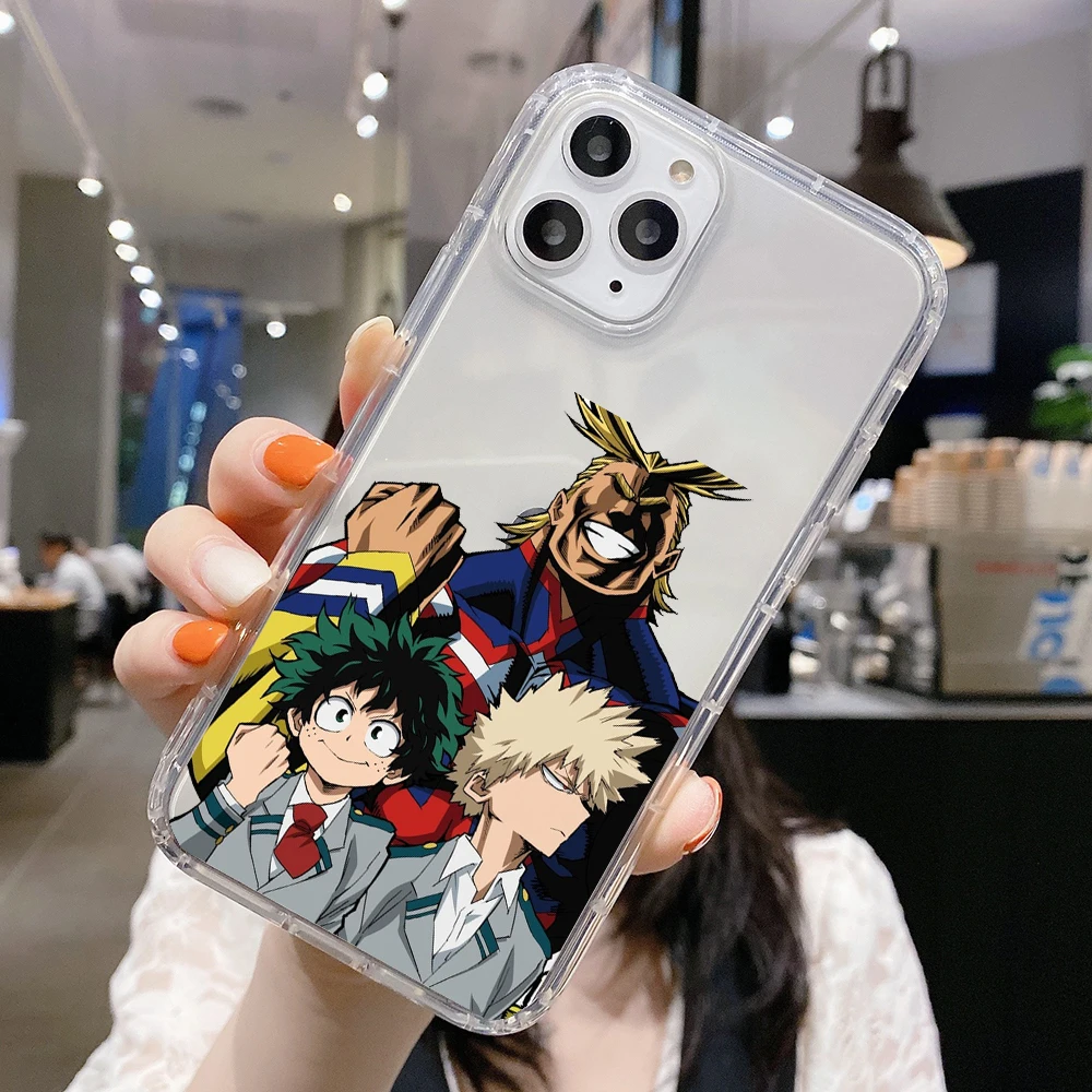 

PUNQZY Anime My Hero Academia Phone Case For iPhone 12 11 PRO MAX 6 7 8 Plus XR XS MAX SE 2020 Cute Transparent Soft TPU Cover