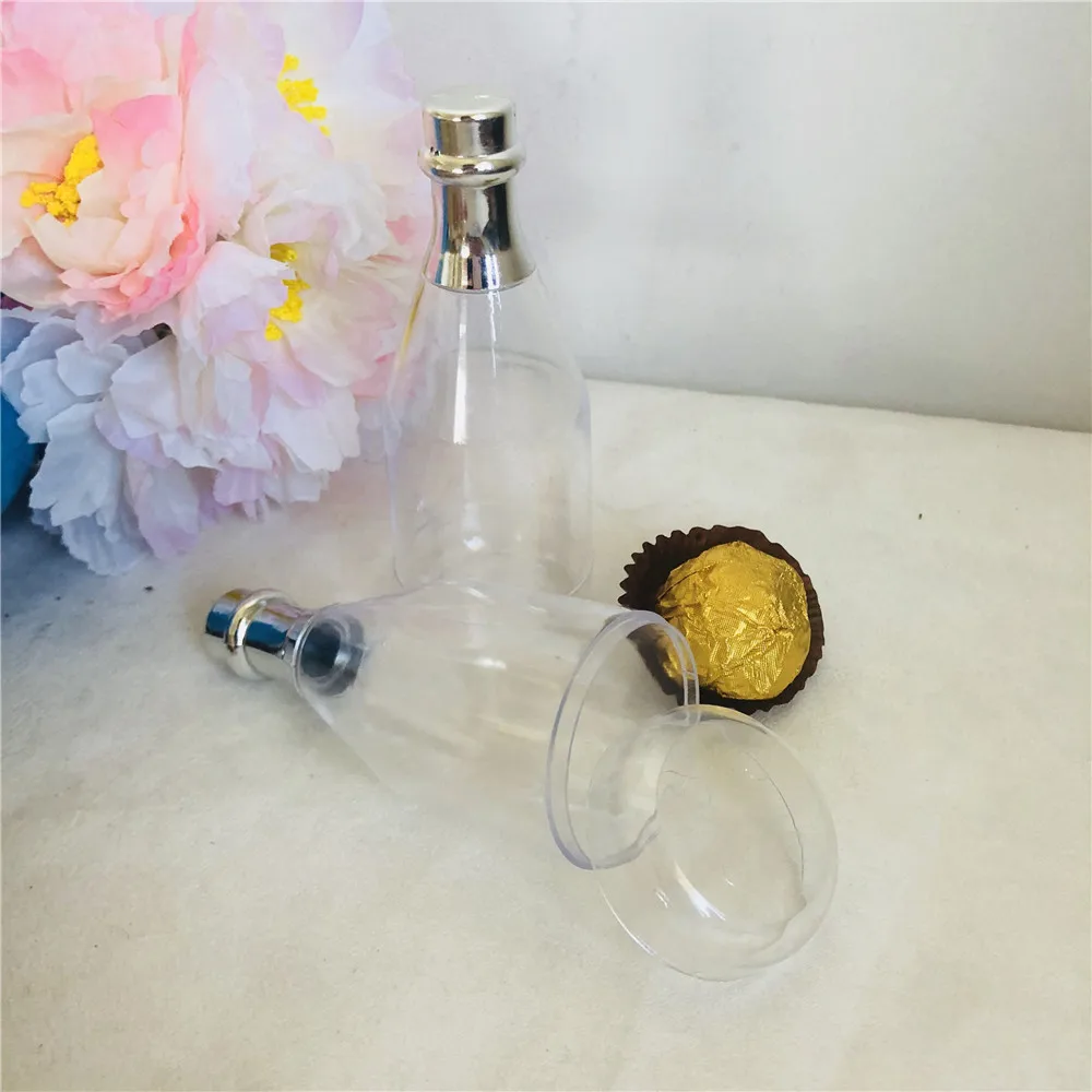 

Clear Plastic Champagne Bottle Candy Box Candy Jar Wedding Favor Boxes Baby Shower Favors and Gifts Sweet Candy Box