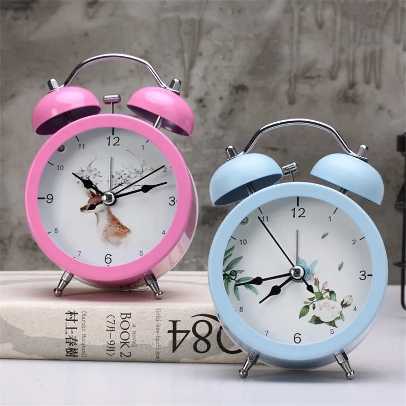 Милый бесшумный будильник карамельных цветов настольные прикроватные часы со