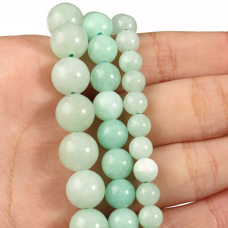 Зеленый бирманский нефрит камень без оправы бусины на возраст 6 8 10 мм натуральный