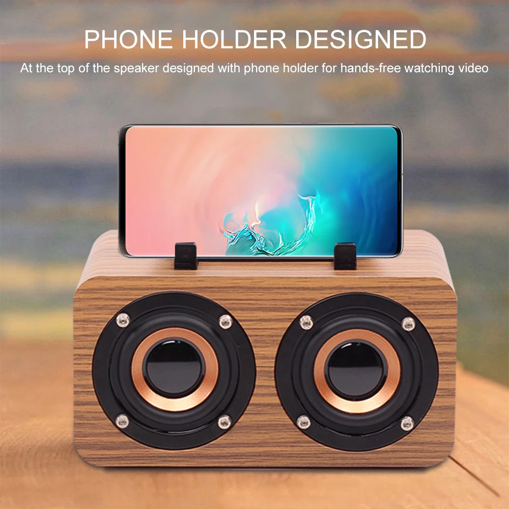 Muslady деревянная BT Громкая Колонка портативная беспроводная звуковая коробка