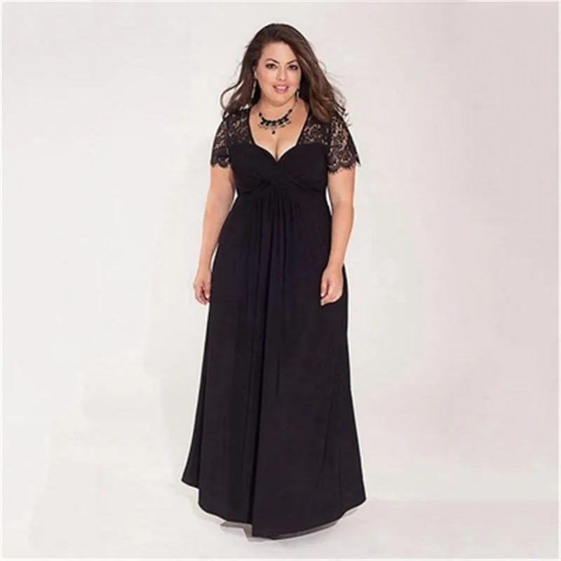 Женское длинное вечернее платье черное или красное вечерние с кружевом модель 901