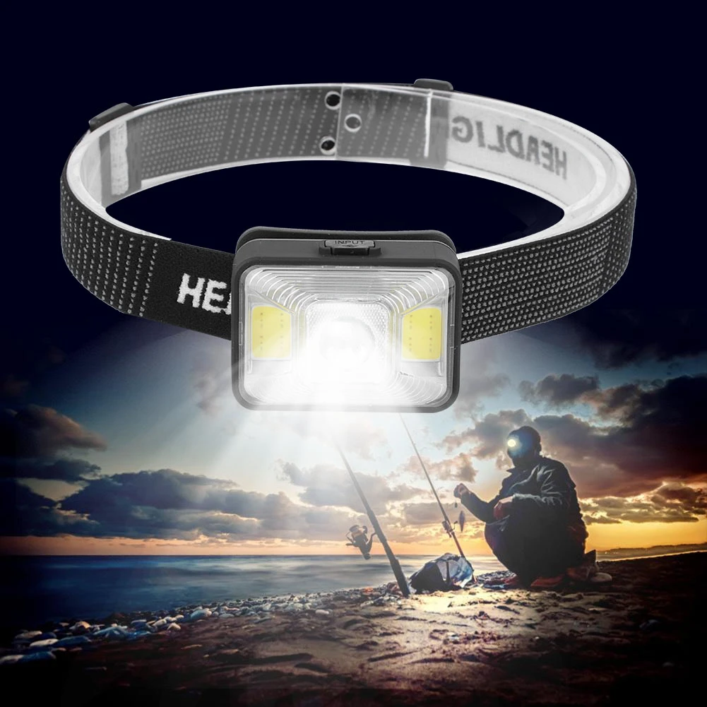 

USB Charging Mini Headlamp Head Light Lamp Torches Flashlight Work Light for Outdoor Camping Fi