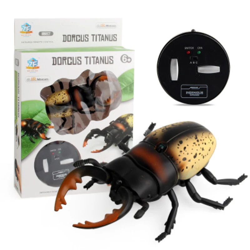 beetle Инфракрасные радиоуправляемые игрушки для животных, насекомых, имитация паука, пчела, летающий краб, божья коровка, мантис, игрушечный Электрический робот, Хэллоуин, шалость, насекомые, детские игрушки - Цвет: beetle
