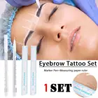 1 Набор Карандаш для бровей, маркер для татуажа кожи, белый маркер для татуажа бровей, микроблейдинг, макияж, Перманентный аксессуар, инструмент