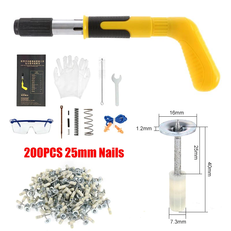 

Steel Nails Guns Rivet Tool Concrete Wall Anchor Wire Slotting Device Rivet Gun Home Wall Fastener Set Metalworking Power Tool