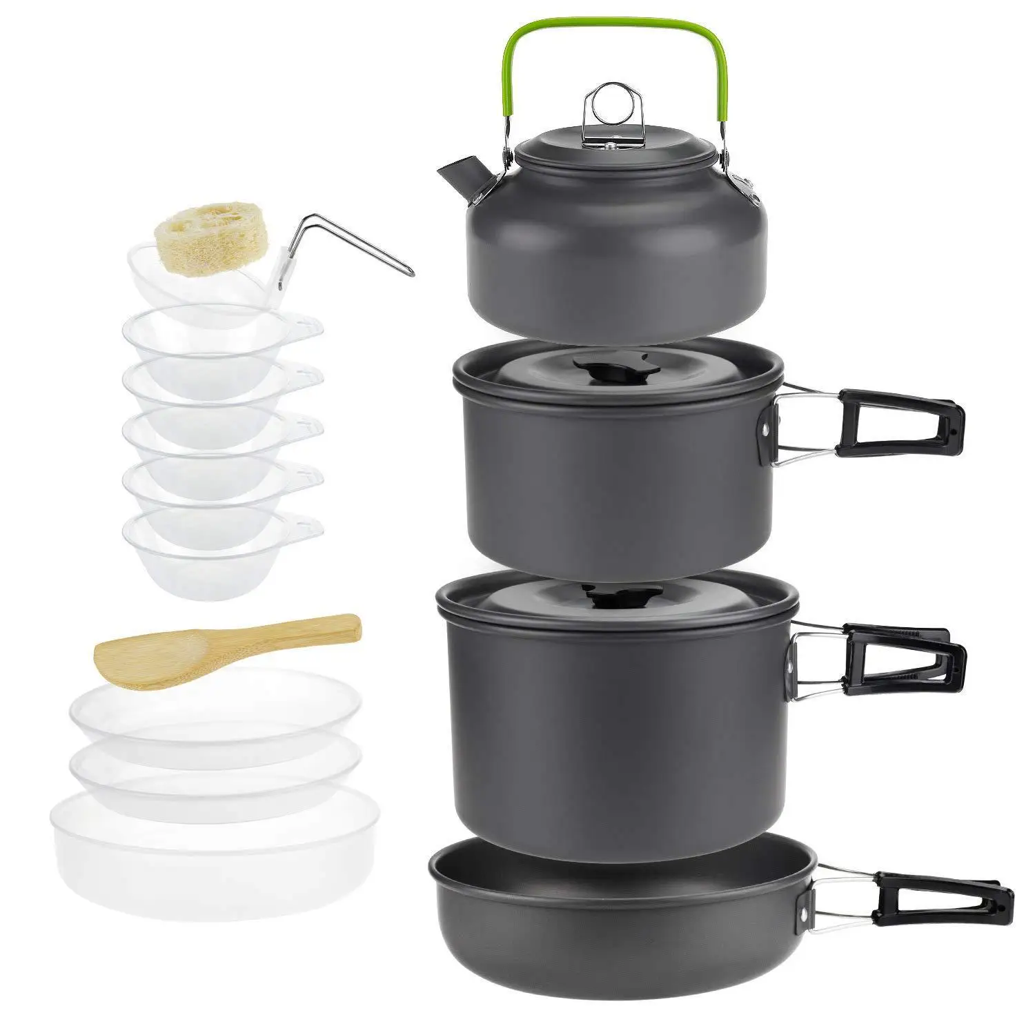 Outdoor Tourism Equipment All In 1 Travel Protable Camping Cookware Cooking Set For Hiking Picnic Pot Men