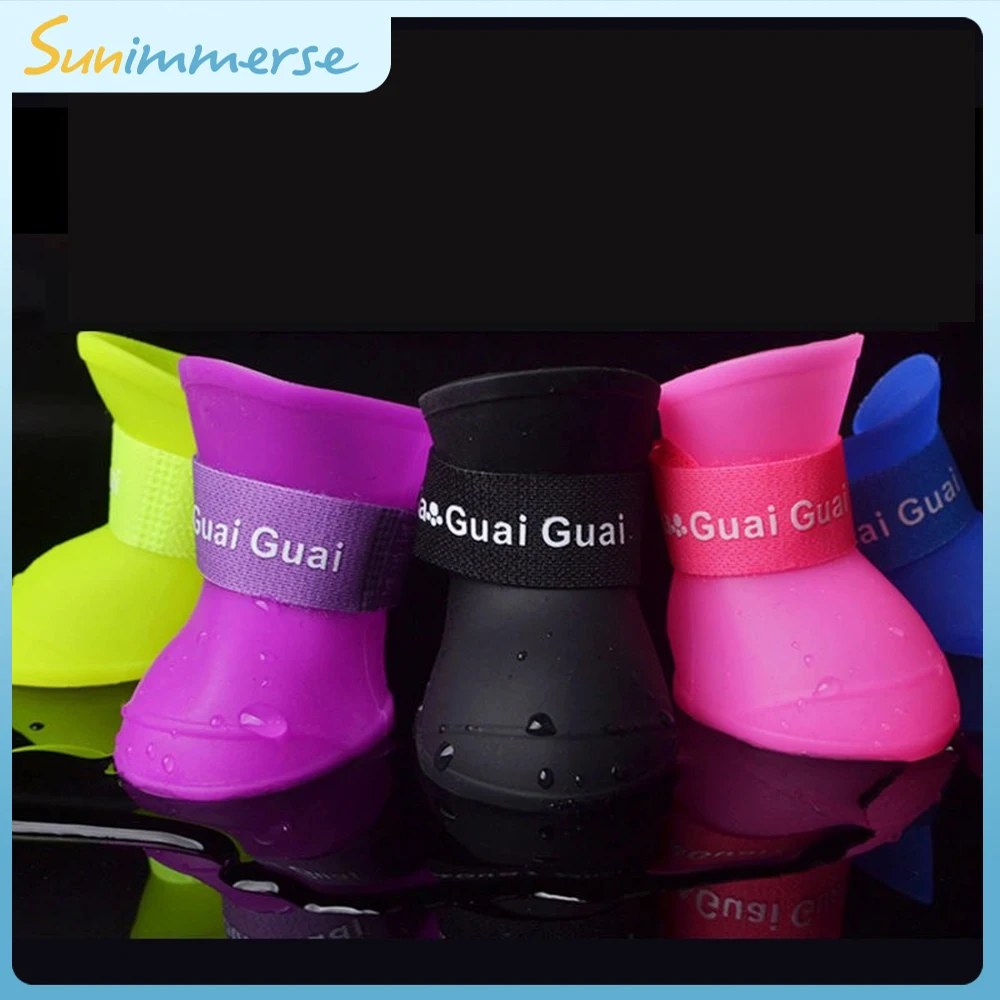 

4pcs/Set Waterproof Pet Dog Shoes for Puppy Large Small Cats Dogs Non-slip Animal Rain Snow Boots