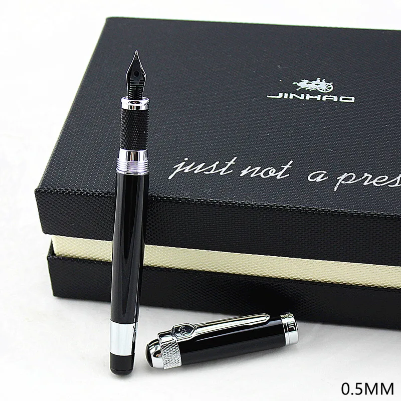 JINHAO новая авторучка с роскошным набором 0 5 мм черная F Перо конвертер ручка