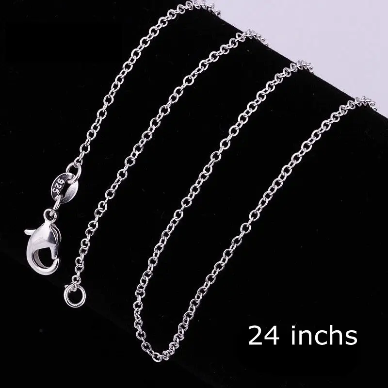 Оптовая Продажа 925 штампованный серебряный цвет 1 мм цепочка ожерелье 18 &quotНовая