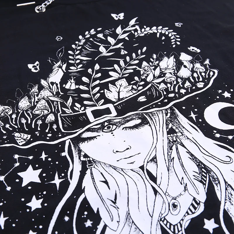 

T Shirt Women Summer Tops Cotton T-shirt Gothic Plus Size Long Style Tee Fashion Tshirt Female