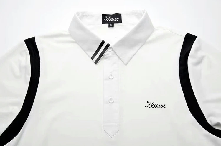 

Golf men's top short sleeve T-shirt polo shirt men's Golf solid color stitching loose casual sports uniform
