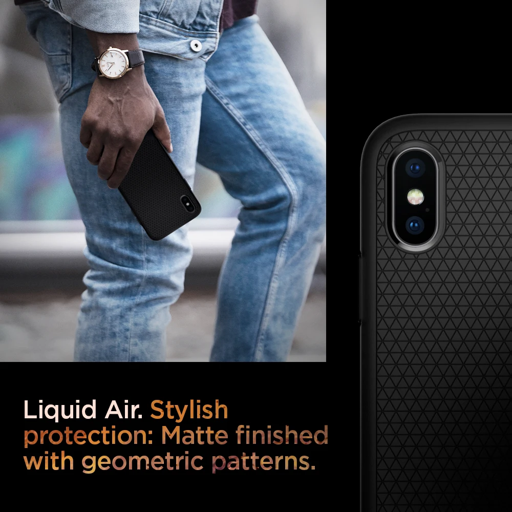 Чехол-накладка Spigen Liquid Air для смартфонов Apple iPhone X XS XR Max матовый черный - купить по