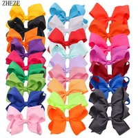 8pcslot trendy 4 5 inches solid ribbon bows for children girls handmade hair clip diy hair accessories mujer
