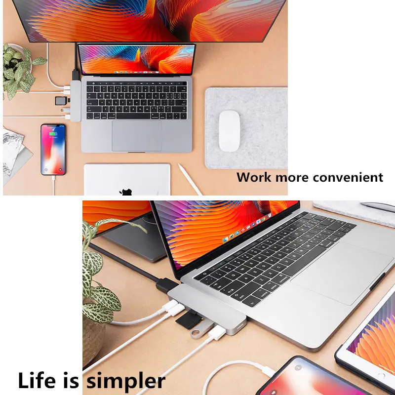 Хаб для смартфонов Type-C USB 3 0 многоинтерфейсный PD высокоскоростной зарядный