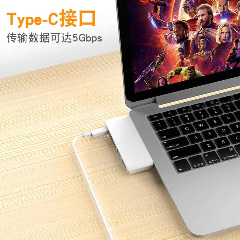

Type-C Docking Station Five In One MacBook Docking Station Usb 3.0 Hub Light Computer Converter
