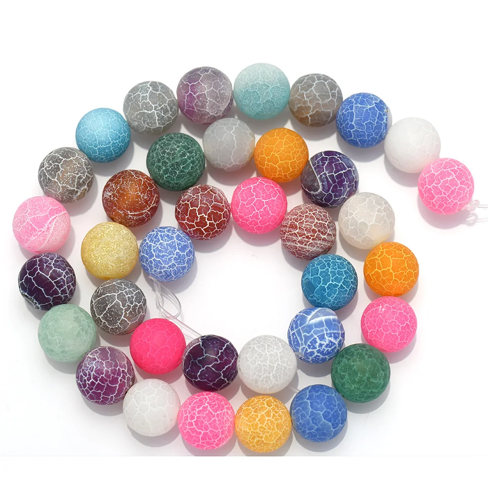 4 6 8 10 12mm Natural Stone Beads Frosted Weathered Agate Loose Round Gemstone Bead For Jewelry Making | Украшения и аксессуары