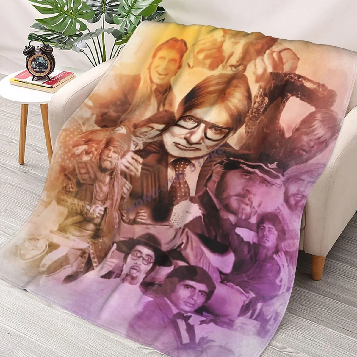 Amitabh Bachchan Throw Blanket Sherpa Blanket cover Bedding soft Blankets
