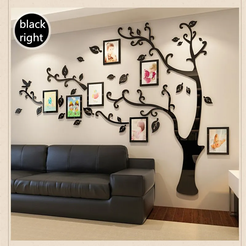 DIY фото стены большое акриловое зеркало дерево настенные стикеры художественное