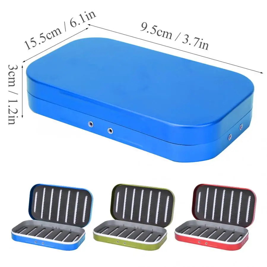 Portable 10 Grid Fly Fishing Box Aluminium Alloy Simulation Lure Hook Case Fish Bait Storage Container Tackle | Спорт и развлечения