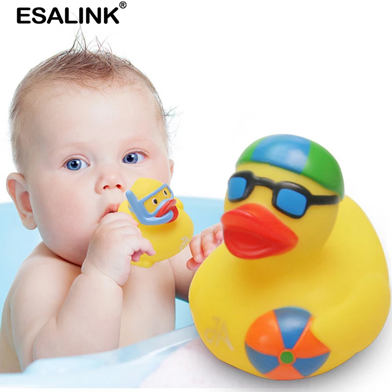 ESALINK 9 см Детские Резиновая Игрушка для ванны утка дайвер малышей с изображением