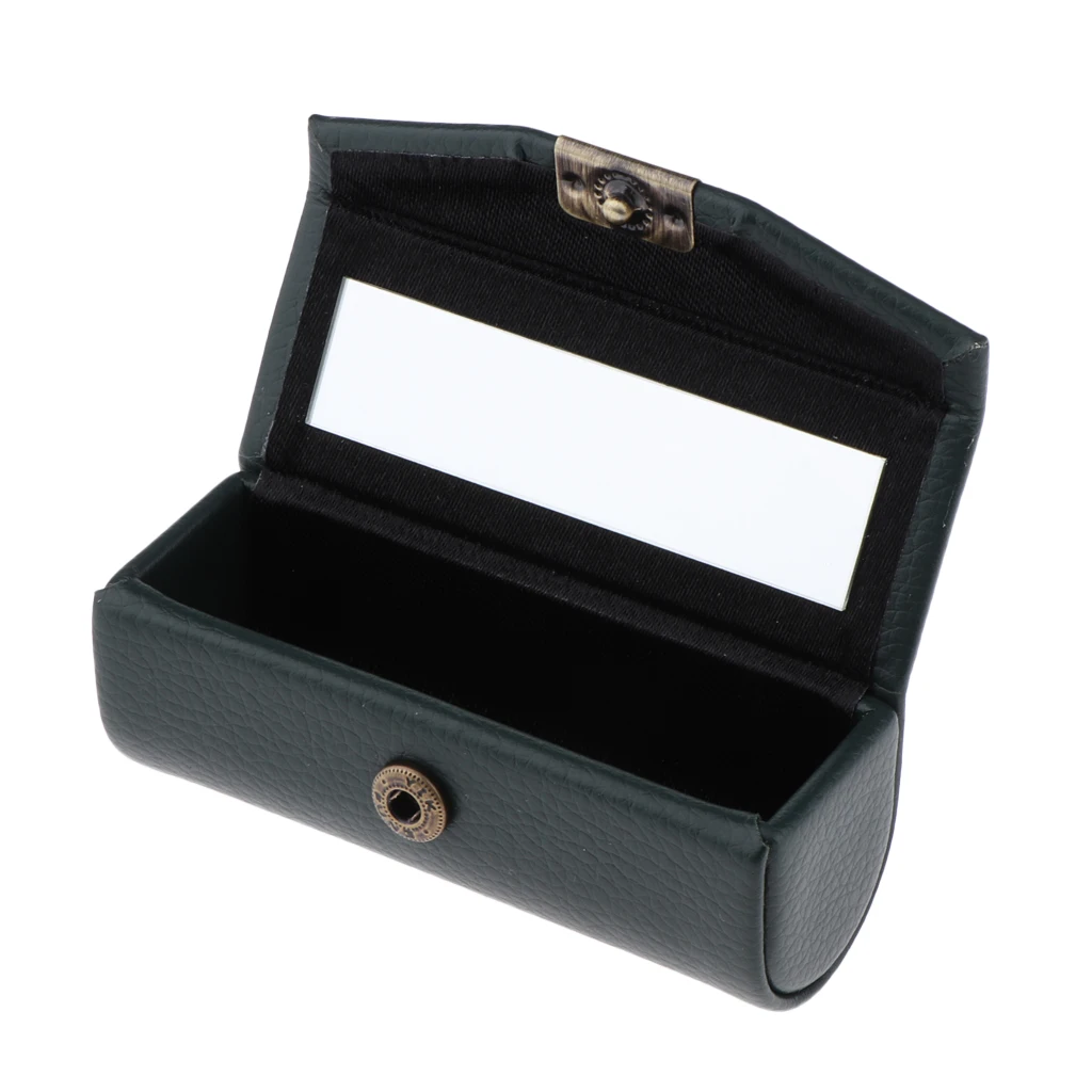 

3.5 "Handmade PU Leather Lichee Texture Lady Lipstick Holder Case with Mirror