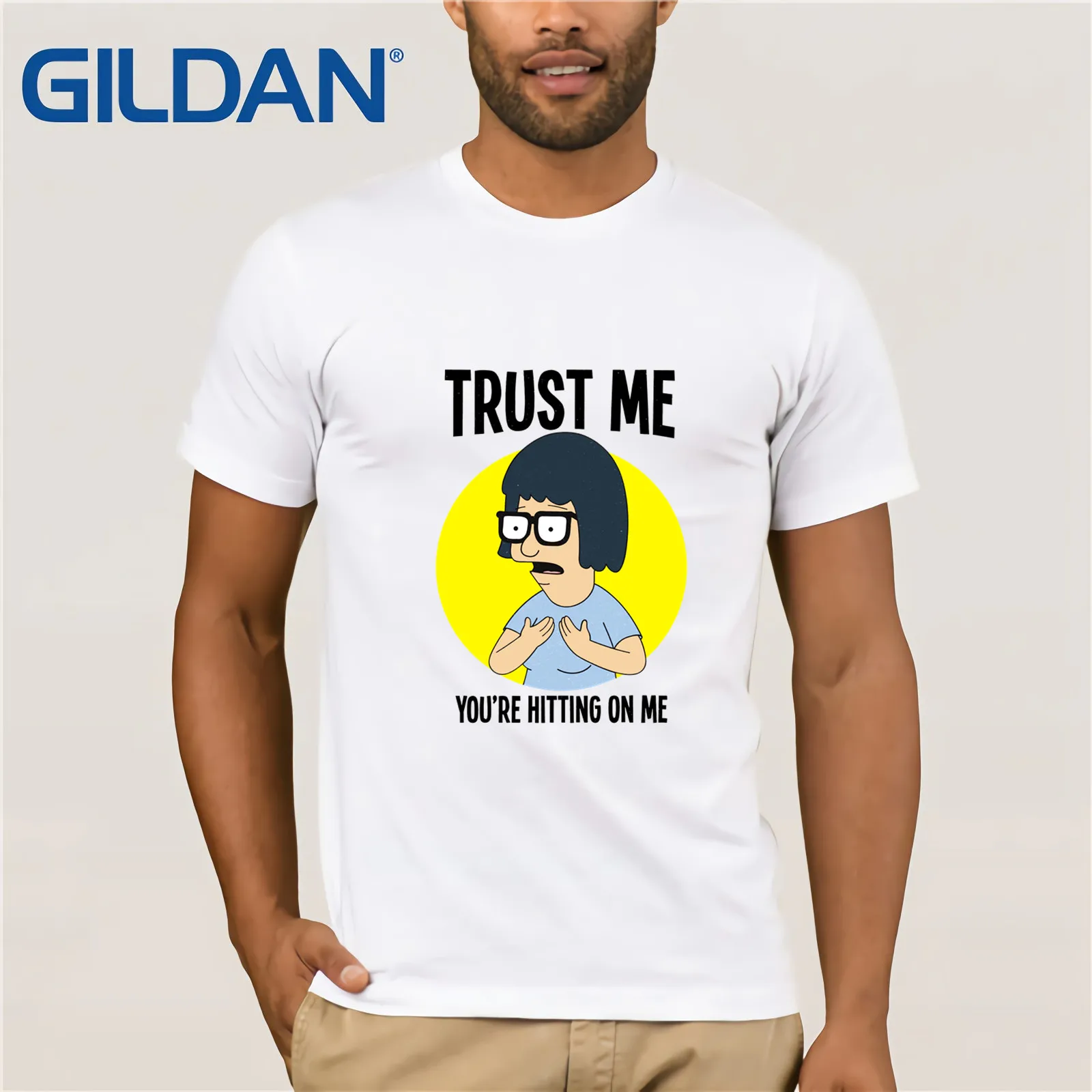 Мужская футболка с коротким рукавом Bobs Burgers Trust Me летняя из хлопка|Мужские