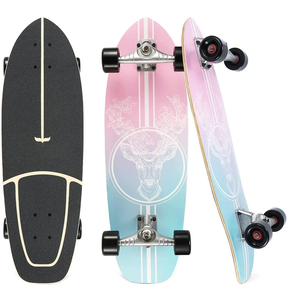 29-inch Professional Skateboard, Maple Double Skill Surfboard,  Professional Land Board, Male and Female Land Big Fish Board