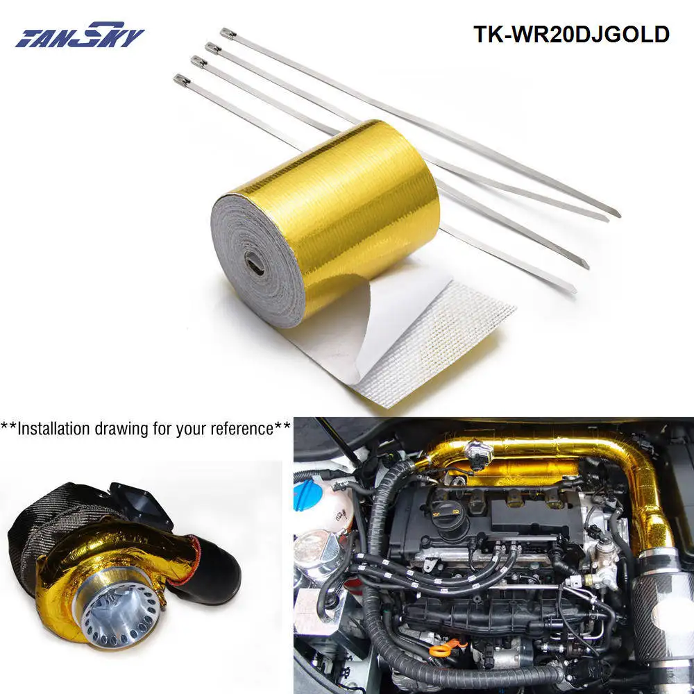 Лента теплозащитная/барьер для Jeep Wrangler TK WR20DJGOLD 2x5 метров|gold reflective tape|gold heattape design |