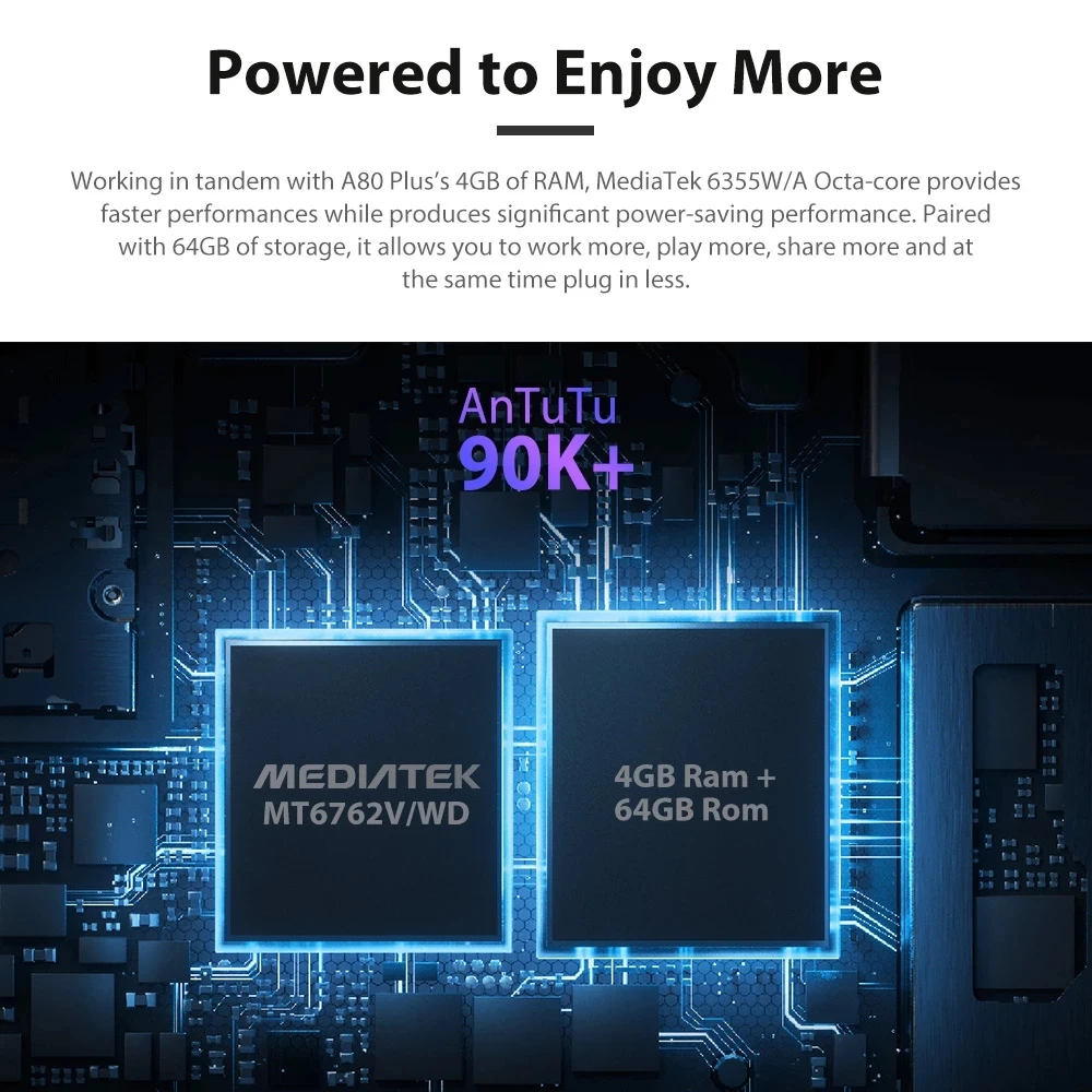 Blackview A80 плюс 6 49 дюймов 4 Гб + 64 13MP Octa Core Quad сзади Камера 4G 4680 мАч NFC мобильный телефон